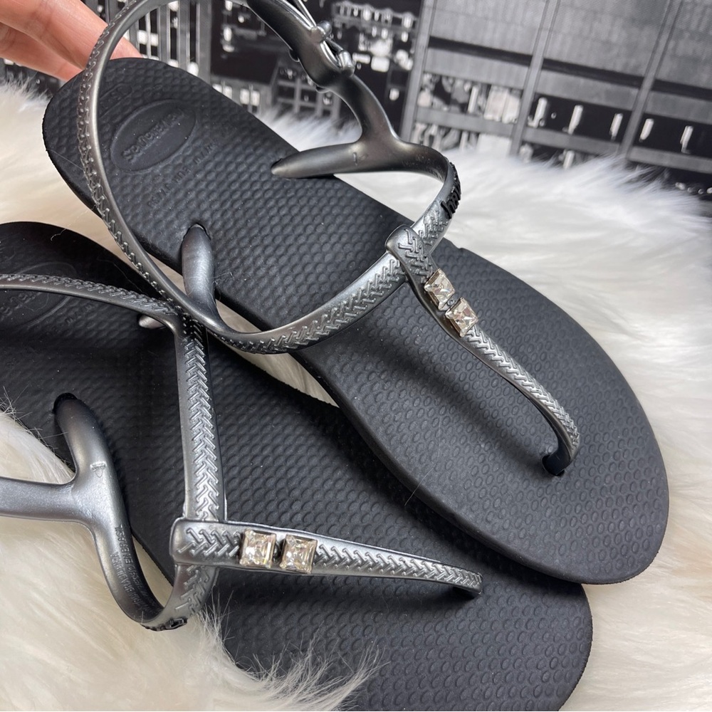 Havaiana riviera sandals with Swarovski crystals size 35/6 new